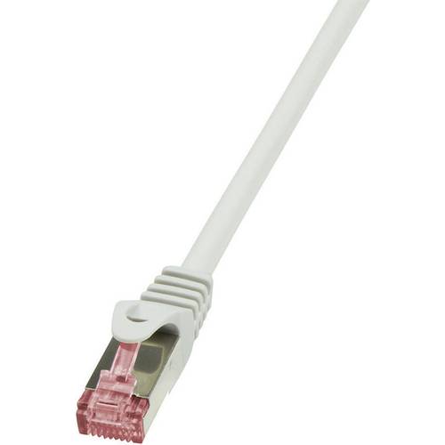 LogiLink CQ2072S RJ45 Netzwerkkabel, Patchkabel CAT 6 S/FTP 5.00 m Grau Flammwidrig, mit Rastnasenschutz 1 St.