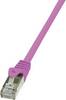 LogiLink CP2089S RJ45 Patchkabel CAT 6 F/UTP 7.50 m Pink mit Rastnasenschutz 1 St.