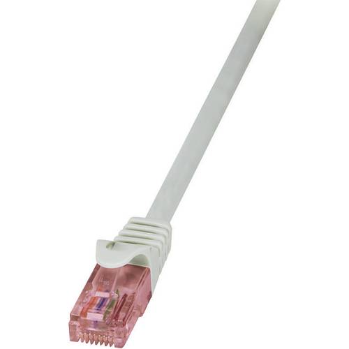 Thumbnail - LogiLink CQ2092U RJ45 Netzwerkkabel, Patchkabel CAT 6 U/UTP 10.00 m Grau Flammwidrig, mit Rastnasenschutz 1 St.