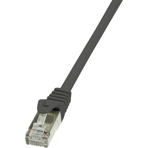 LogiLink CP1093S RJ45 Netzwerkkabel, Patchkabel CAT 5e F/UTP 10.00 m Schwarz mit Rastnasenschutz 1 St.