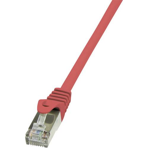 LogiLink CP1084S RJ45 Netzwerkkabel, Patchkabel CAT 5e F/UTP 7.50 m Rot mit Rastnasenschutz 1 St.