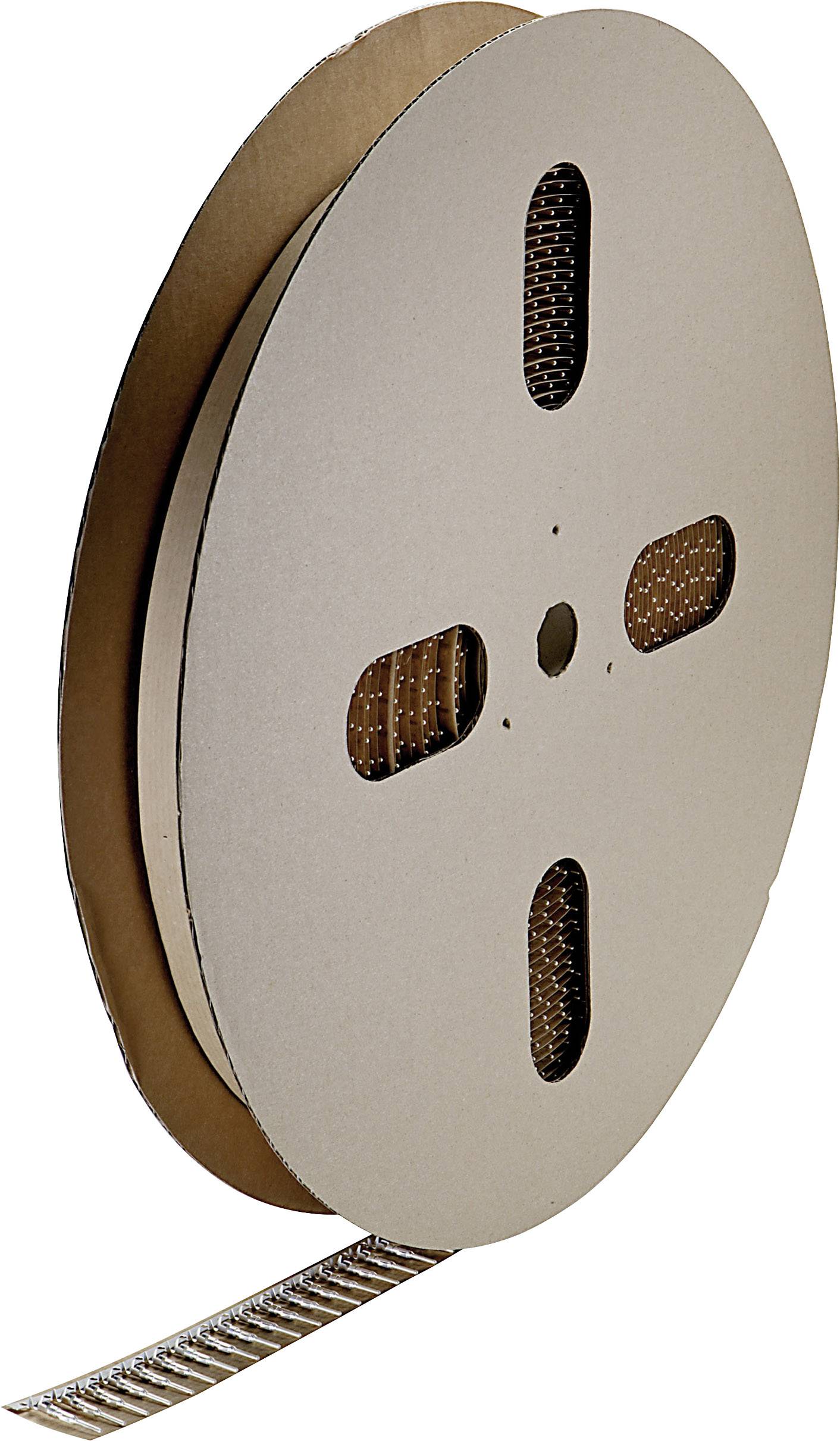 Eine braune Wellpappespule mit einem Schlitzmuster zeigt einen abgewickelten Streifen, der das Ende einer Verpackungsrolle darstellt.