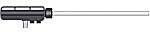 Industrie-Stirrer mit langem, schlankem Mischstab und stabilem Gehäuse. Ideal für das gründliche Mischen von Flüssigkeiten.
