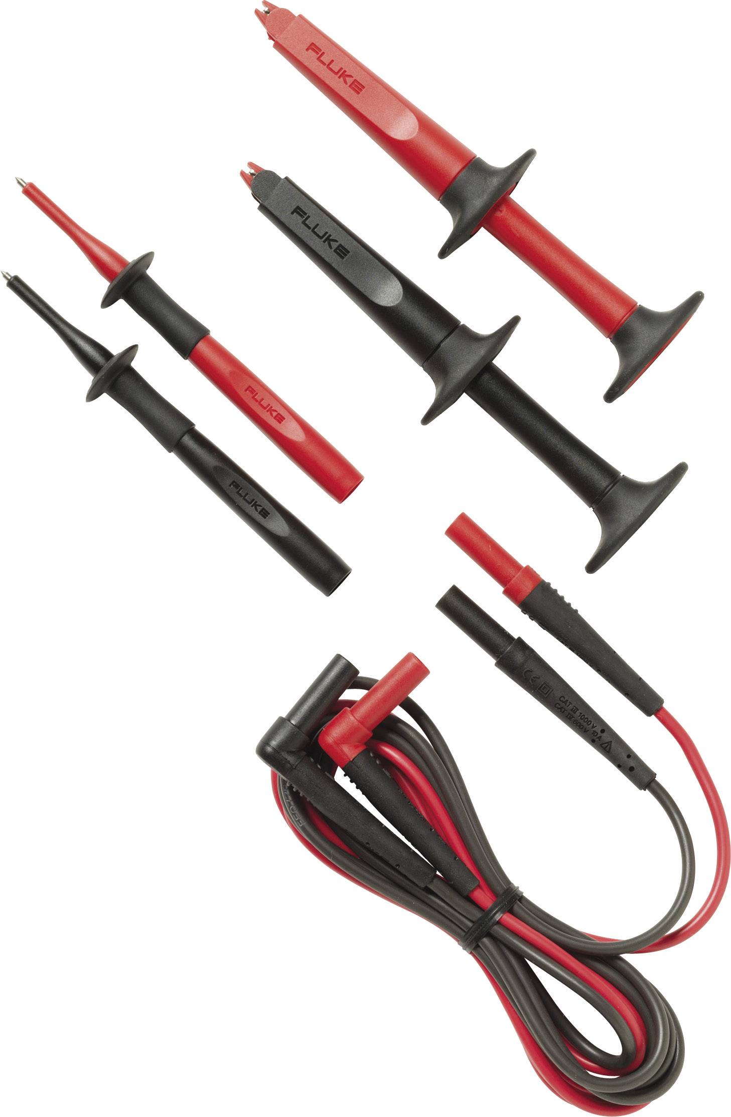 FLUKE Sicherheits-Messleitungs-Set [ Lamellenstecker 4 mm - Lamellenstecker 4 mm] 1.50 m Schwarz, Ro