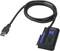 Adapterkabel: USB 3.0 zu SATA für Festplattenanschlüsse, schwarzes Design. Gerät mit blauem Anschluss und Beschriftung 'SATA 3.0'.