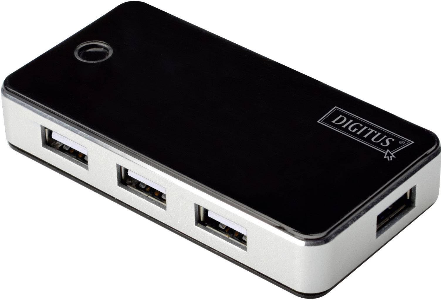 Digitus DA-70222 USB-Hub 7 Port USB-A USB 2.0 480 MBit/s Schwarz, Silber DA-70222