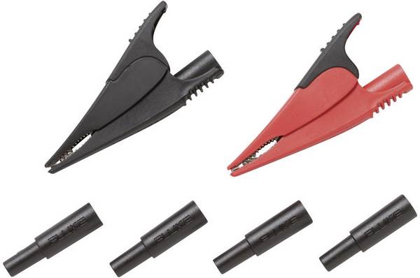 Fluke AC285-FTP Sicherheits-Abgreifklemmen-Set Steckanschluss 4 mm CAT III 1000 V, CAT IV 600 V Schwarz, Rot