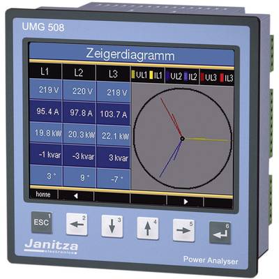 Janitza UMG 508 Netz-Analysegerät kalibriert (DAkkS-akkreditiertes Labor) 3phasig, 1phasig mit Loggerfunktion 