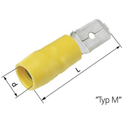 LAPP 63103040 Flachstecker Steckbreite: 6.3 mm Steckdicke: 0.8 mm 180 ° Teilisoliert Gelb 50 St.
