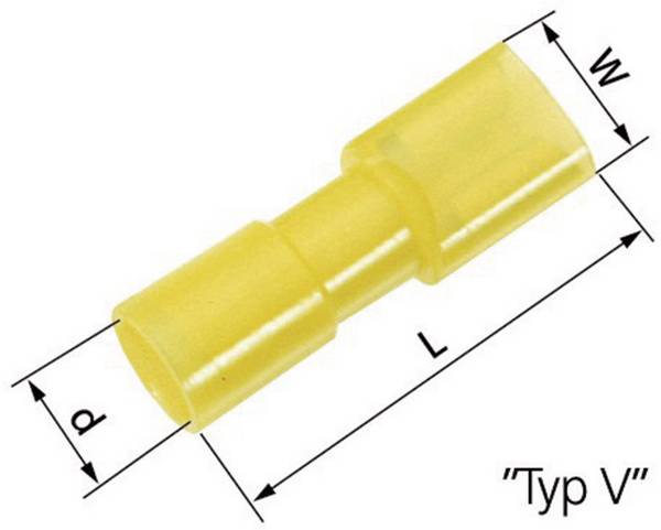 LAPP 61794971 Flachsteckhülse Steckbreite: 6.3 mm Steckdicke: 0.8 mm 180 ° Vollisoliert Gelb 50 St.