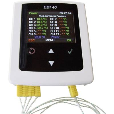 ebro 1340-6401 EBI 40 TC-02 Temperatur-Datenlogger kalibriert (ISO) Messgröße Temperatur -200 bis 1200 °C        