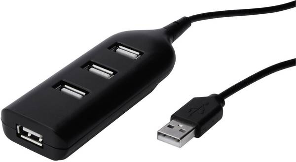 Digitus AB-50001-1 USB-Hub 4 Port USB-A USB 2.0 480 MBit/s Schwarz AB-50001-1