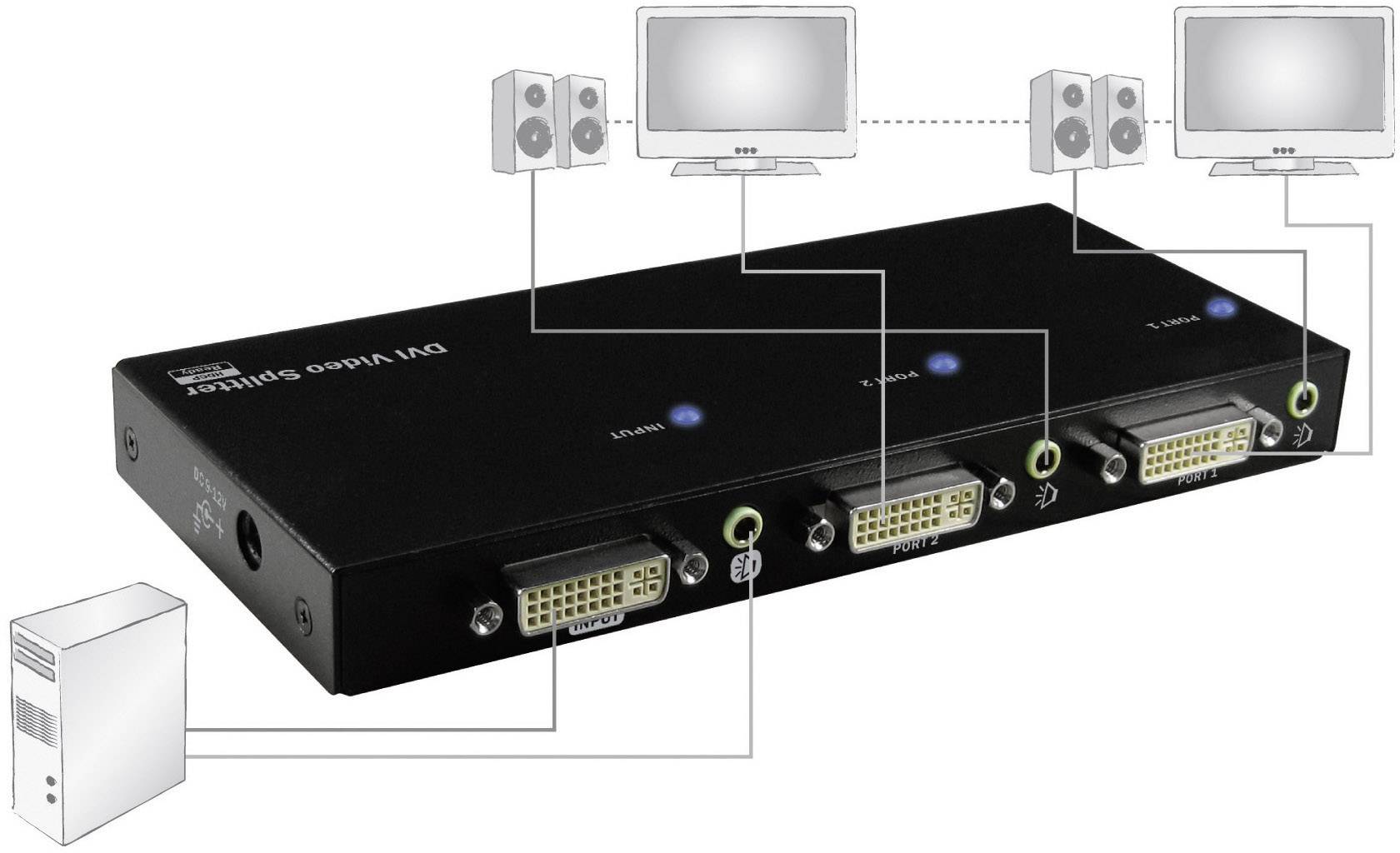Digitus DS-41211 2 Port DVI-Splitter 1920 x 1200 Pixel Schwarz-2