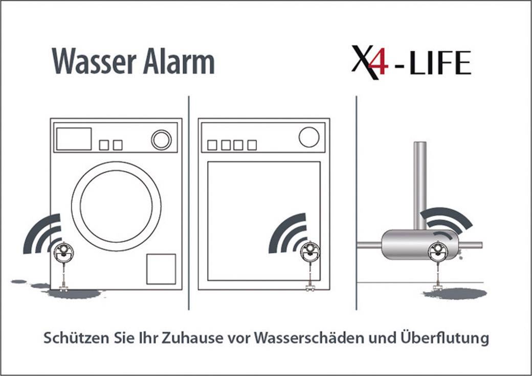 X4-LIFE 701332 Wassermelder mit externem Sensor batteriebetrieben-1