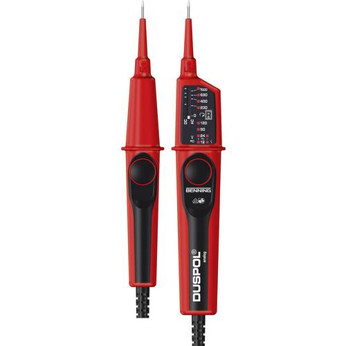 Benning DUSPOL analog Zweipoliger Spannungsprüfer kalibriert (DAkkS-akkreditiertes Labor) CAT III 1000 V, CAT IV 600 V L...