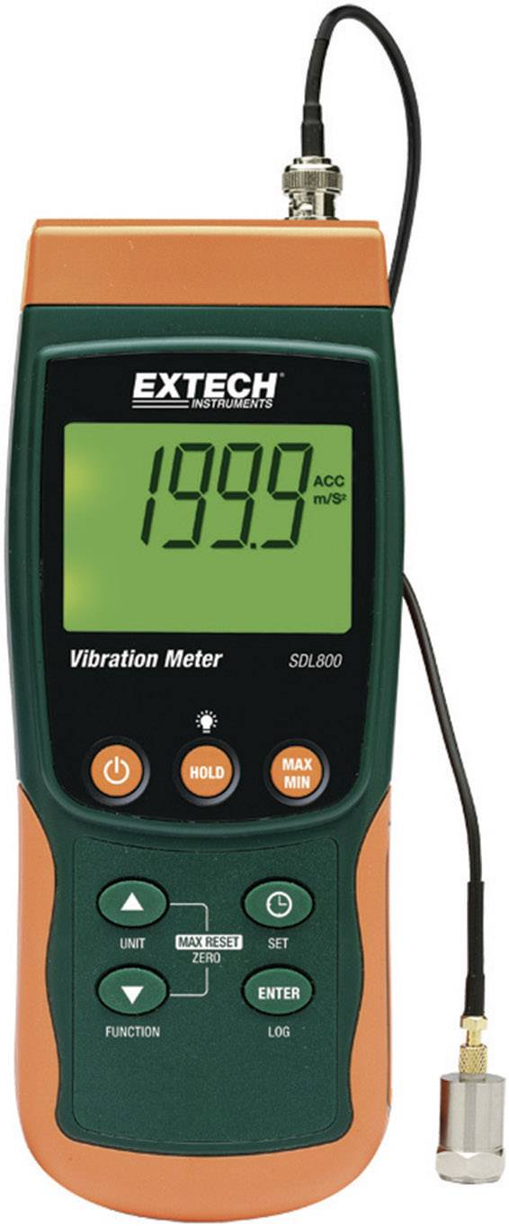 EXTECH SDL800 Schwingungsmessgerät mit integriertem Datenlogger, Vibrations-Messgerät, ±5 %, Messb