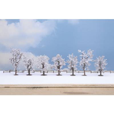 NOCH  25075 Baumpackung Winterbäume 80 bis 100 mm Schnee-Weiß 7 St.
