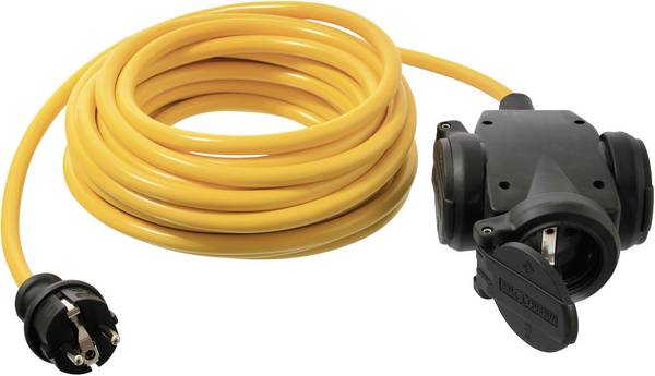 AS Schwabe 61453 Strom Verlängerungskabel  16 A Gelb 10.00 m AT-N07V3V3-F 3G 2,5 mm²