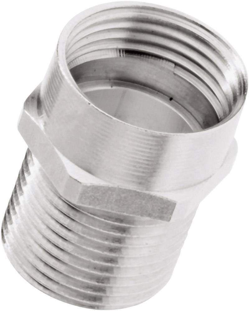 Metallgewindeanschluss, konisch, silbern glänzend, mit Rillen für bessere Verbindung und Befestigung in mechanischen Systemen.