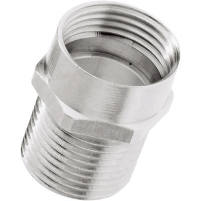Metallgewindeanschluss, konisch, silbern glänzend, mit Rillen für bessere Verbindung und Befestigung in mechanischen Systemen.