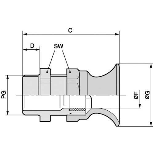 LAPP 53015410 Kabelverschraubung mit Biegeschutztrompete PG9 Polyamid Silber-Grau (RAL 7001) 100 St.