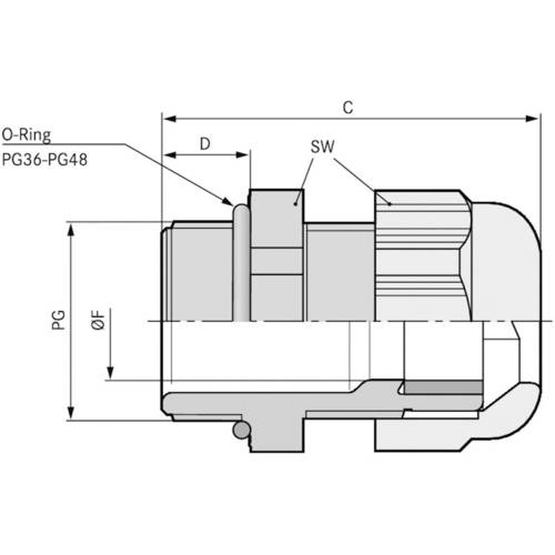 Thumbnail - LAPP 53015090 Kabelverschraubung PG48 Polyamid Silber-Grau (RAL 7001) 5 St.