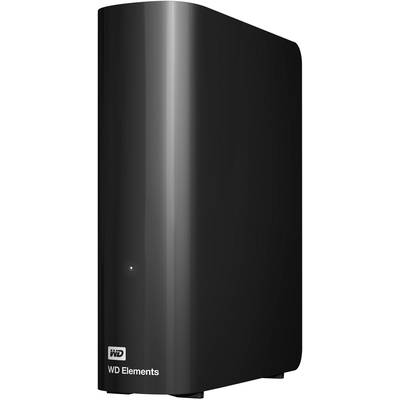 Externe Festplatte in Schwarz von WD Elements mit vertikalem Design. Eignet sich zur Speicherung großer Datenmengen.