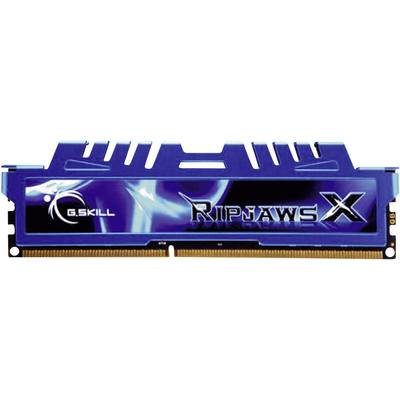 Blauer RAM-Riegel mit Aufschrift 'G.Skill Ripjaws X', verwendet für Computer-Performance-Optimierung.