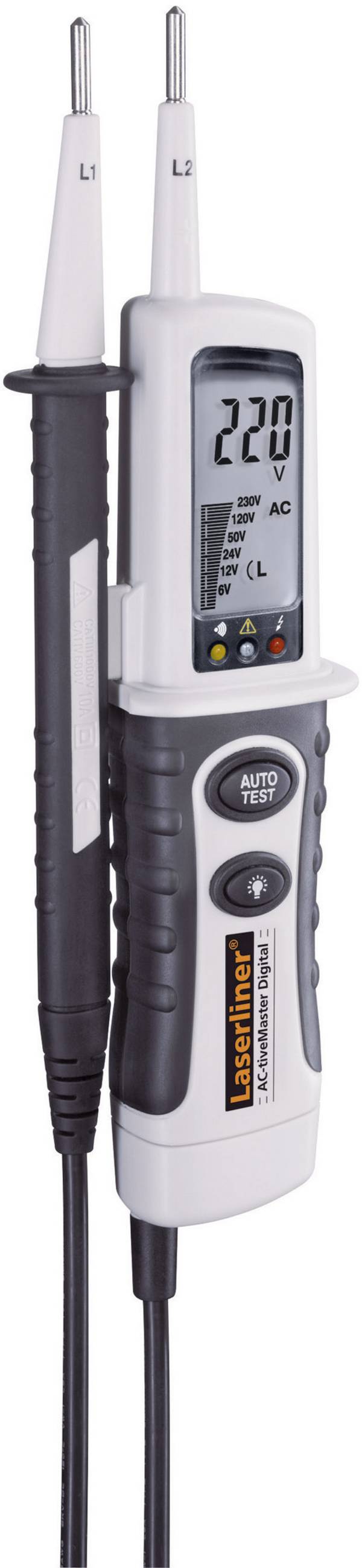 Laserliner AC-tiveMaster Digital Zweipoliger Spannungsprüfer  CAT III 1000 V, CAT IV 600 V LCD, LED