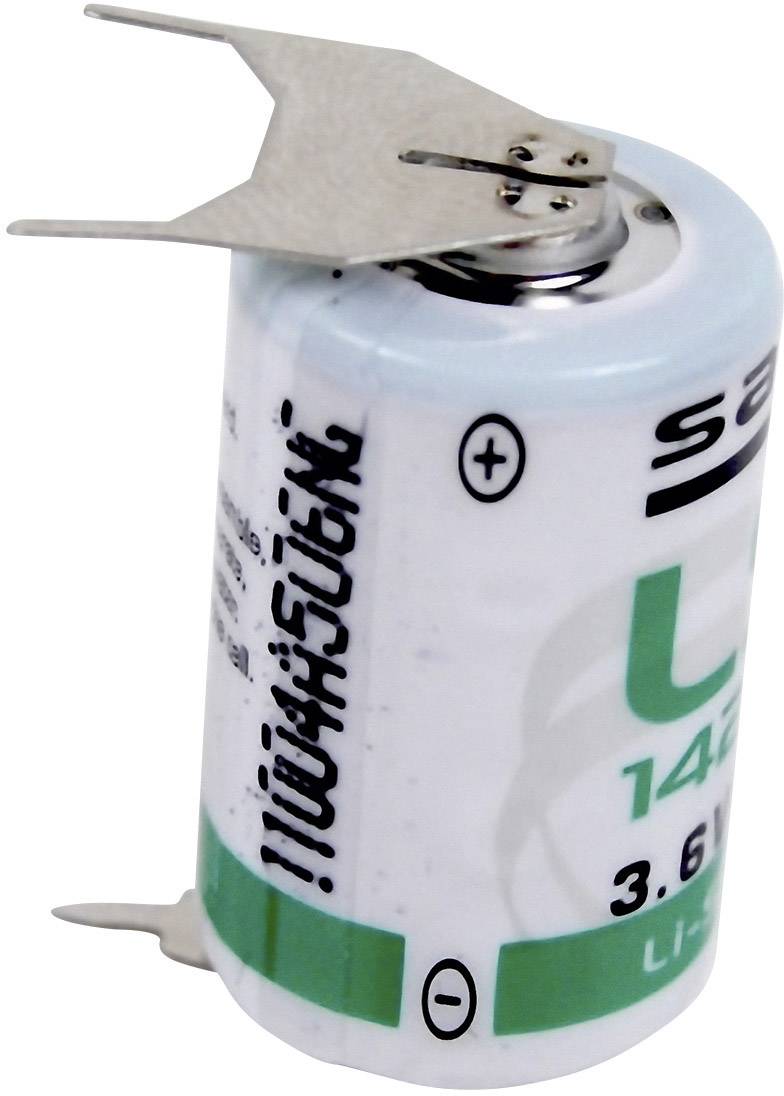 SAFT Lithium-Batterie 1/2 AA mit 3 Lötpins ++/- 3.6 V 1200 mAh 1/2 AA (Ø x H) 15 mm x 25 mm (LS14250