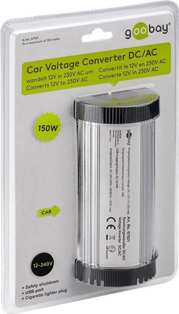 Goobay 67921 - Universal - Auto - 11-15 V - 150 W - 230 V - DC-to-ACDC/AC - 11 --1
