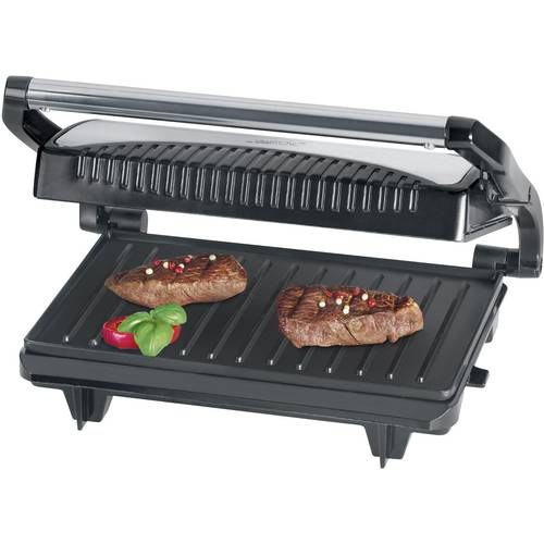 Clatronic MG 3519 Elektro Kontaktgrill Schwarz, Edelstahl