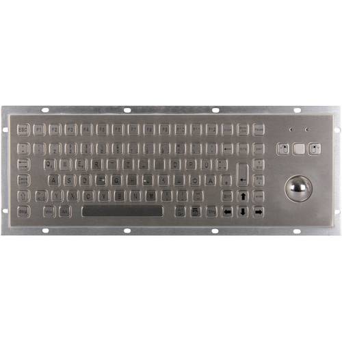 Joy-it IPC Keyboard 02 IP65 NEMA 4X Kabelgebunden Tastatur Deutsch, QWERTZ Silber mit Trackball, Maustasten, Staubgeschü...