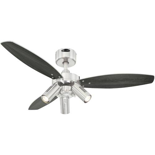 Westinghouse Jet Plus Deckenventilator 40 W (Ø x H) 105 cm x 370 mm Nickel (gebürstet) mit Fernbedienung, mit Beleuchtun...