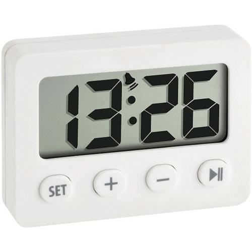 TFA Dostmann 60.2014.02 Quarz Wecker Weiß Alarmzeiten 1