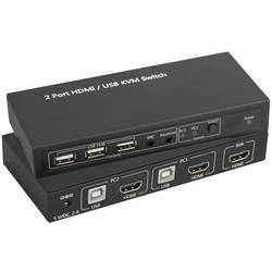 Image of SpeaKa Professional 2 Port KVM-Umschalter HDMI USB 1920 x 1080 Pixel, 3840 x 2160 Pixel
