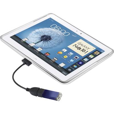  USB-Kabel  USB-A Buchse, Samsung 30pol. Stecker 0.10 m Schwarz mit OTG-Funktion, vergoldete Steckkontakte, UL-zertifizi