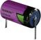 Lila Lithium-Batterie von Tadiran mit 3,6 V.