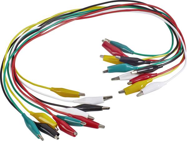 VOLTCRAFT KS-540/0.5 Messleitungs-Set Abgreifklemmen Abgreifklemmen 0.54 m Schwarz, Rot, Gelb, Grün, Weiß 1 Set