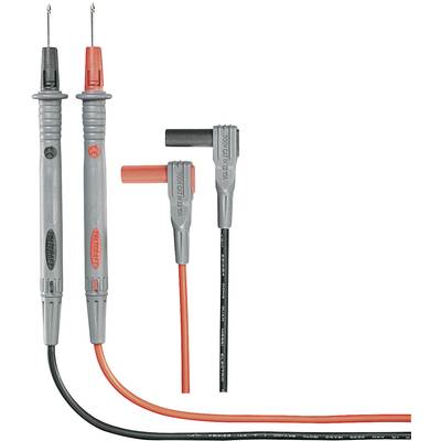 Zwei Messleitungen, eine rot und eine schwarz, mit passenden Sonden. Sie werden zur elektrischen Messung verwendet.