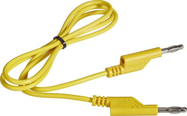 VOLTCRAFT  Messleitung Lamellenstecker 4 mm Lamellenstecker 4 mm 1.00 m Gelb 1 St.