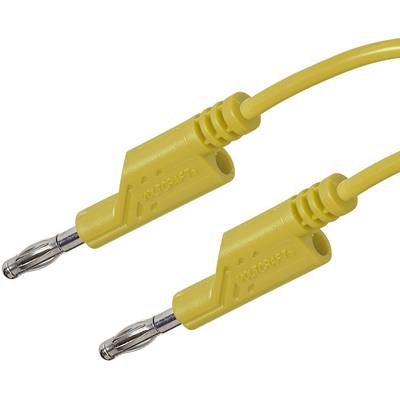 Zwei gelbe Kabel mit Bananensteckern von VOLTCRAFT®. Geeignet für elektronische Verbindungen.