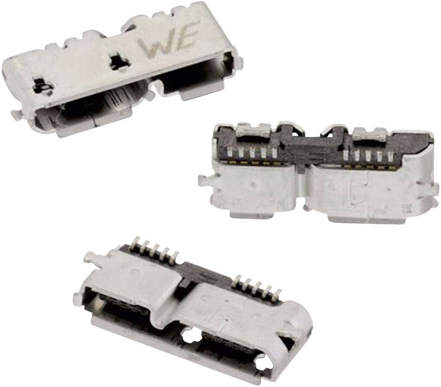 Micro USB 3.0 Typ B liegend SMD WR-COM Buchse, Einbau horizontal WR-COM ...