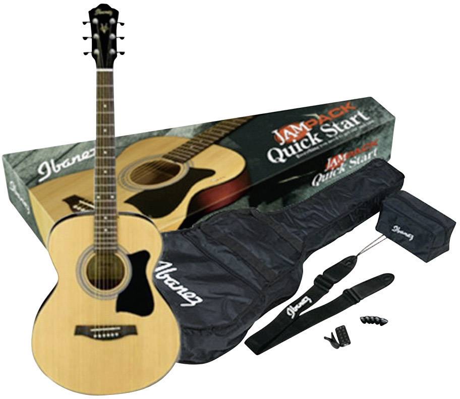 Steelstring acoustic guitar kit Ibanez VC50NJPNT 4/4 Ecru incl. gig