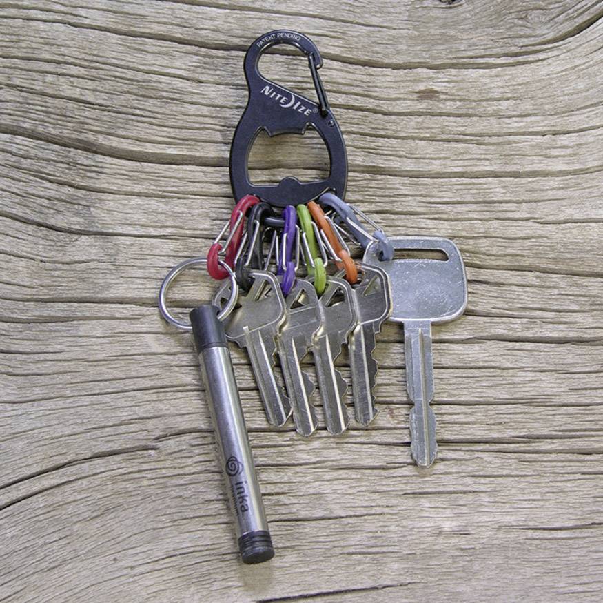 NITE Ize Schlüssel-Karabiner NI-KRB-03-01 KeyRack 6 S-Biner Schwarz 1 St.-2