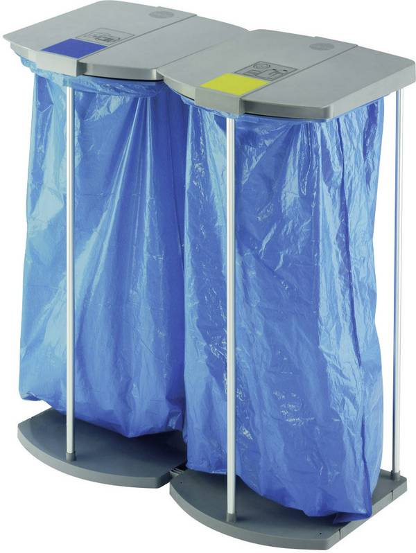 Müllsackständer mit 250 blauen Wertstoffsäcken ProfiLine MSS XXXL 2 x 120 l HxBxT 1000 x 880 x 450 mm