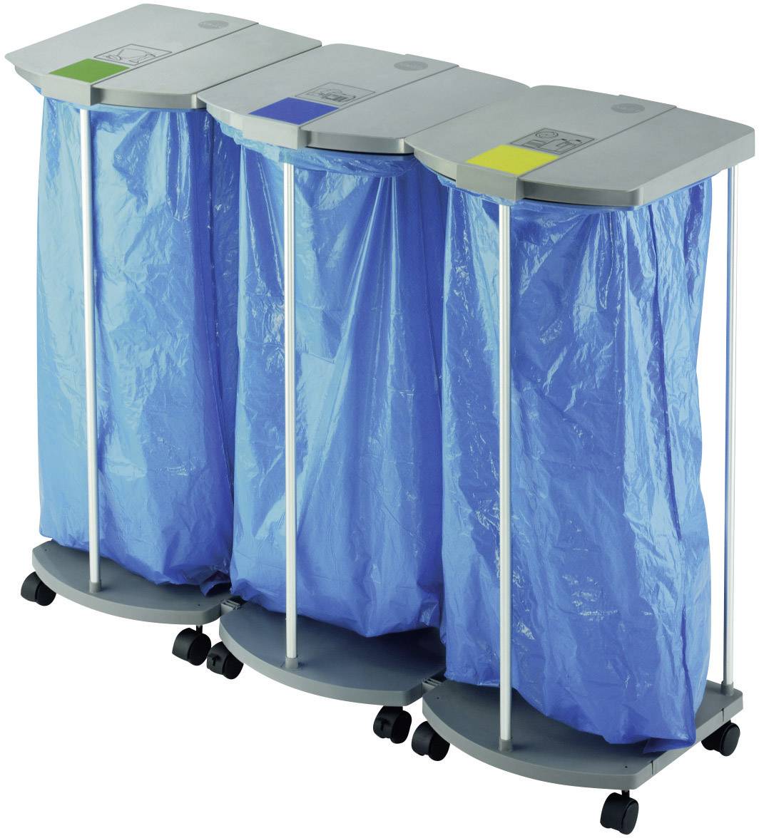 Müllsackständer mit 250 blauen Wertstoffsäcken ProfiLine MSS XXXL 3 x 120 l HxBxT 1000 x 1330 x 450 mm-0