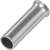 Ein silberner, zylindrischer Metallstift mit einer leicht erweiterten Öffnung. Geeignet für elektrische Verbindungen oder Kabelenden.