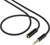 SpeaKa Professional SP-7870552 Klinke Audio Verlängerungskabel [1x Klinkenstecker 3.5 mm - 1x Klinkenbuchse 3.5 mm] 1.00 m Schwarz vergoldete Steckkontakte, SuperSoft-Ummantelung