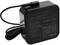 Ein schwarzes AC-Adapter-Ladegerät mit Eingangsbereich von 100-240V, Ausgang 19V, 3.42A; Marke Asus.
